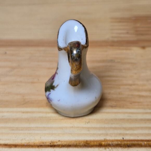 Vintage Porcelain Floral Print Miniature Creamer Pitcher - Picture 3 of 5